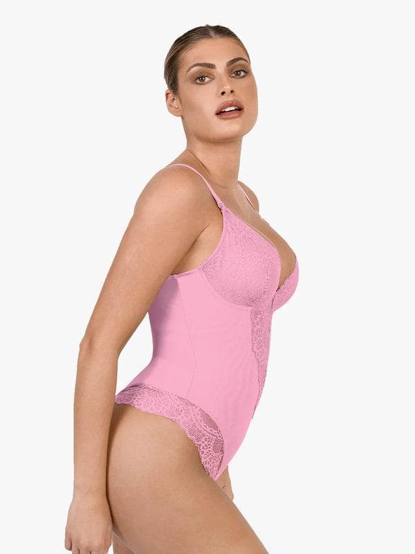 Seamless Lace V-Neck Shapewear Bodysuit - Image 51