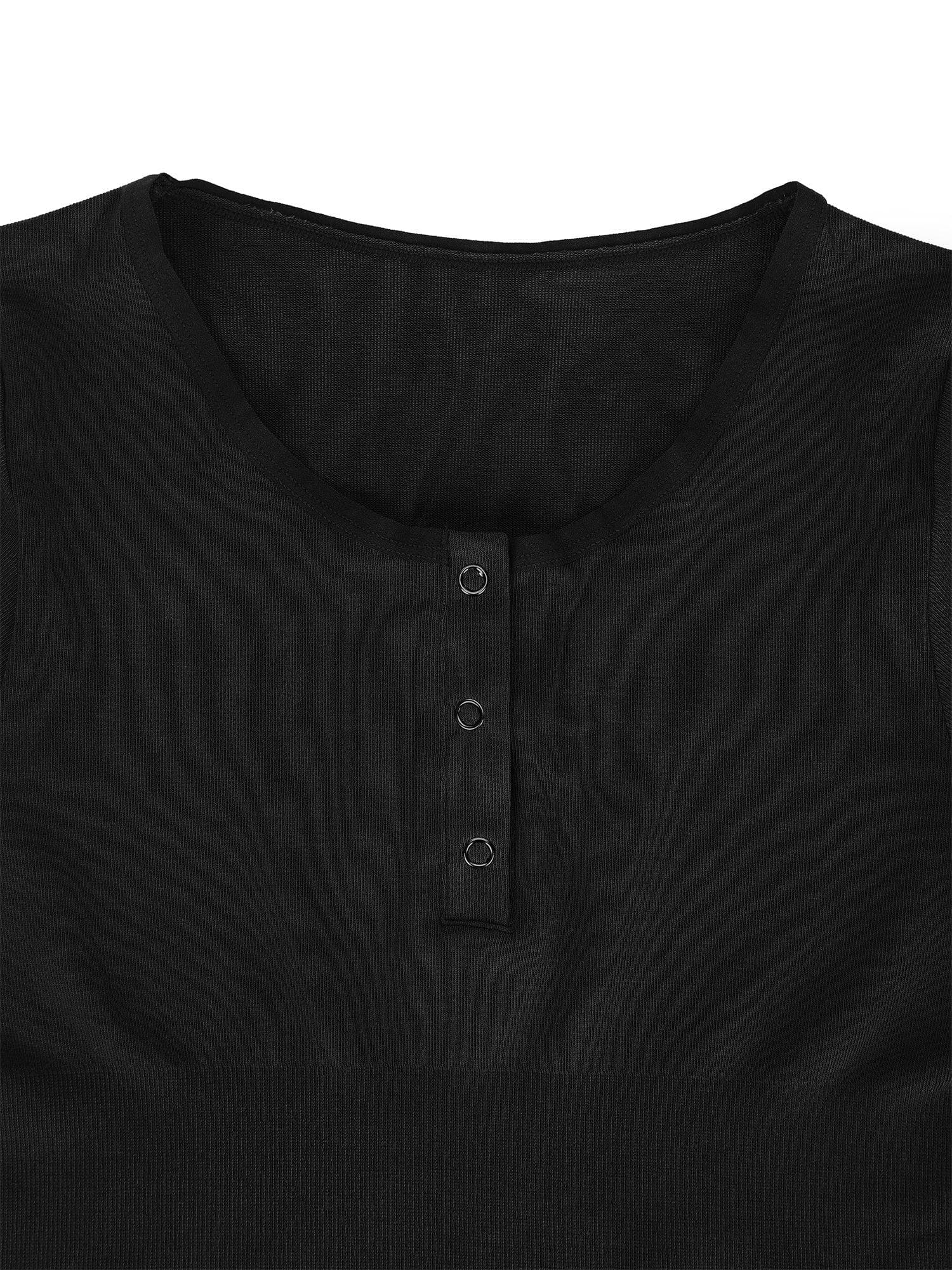 Shapewear Seamless Modal Long Sleeve Henley Bodysuit - Image 4