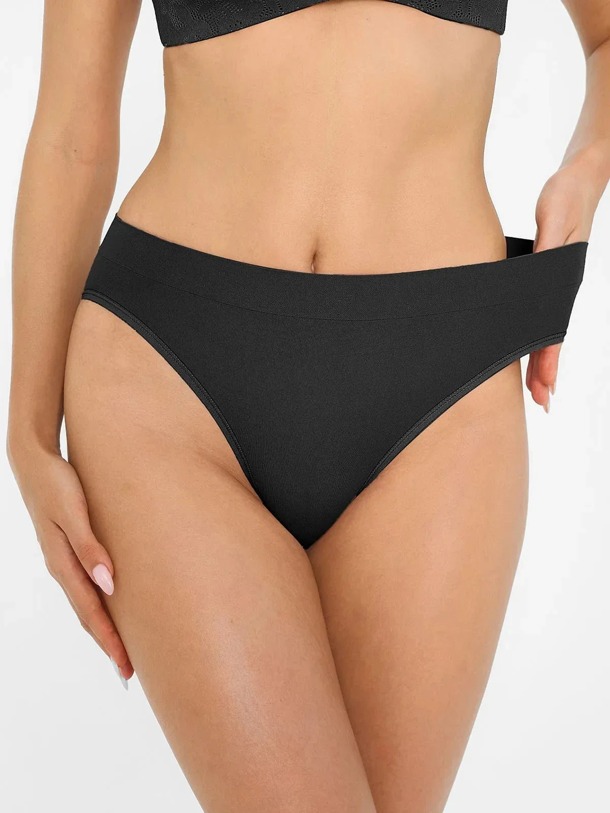 Seamless Ribbed-Waist Brief - Image 11