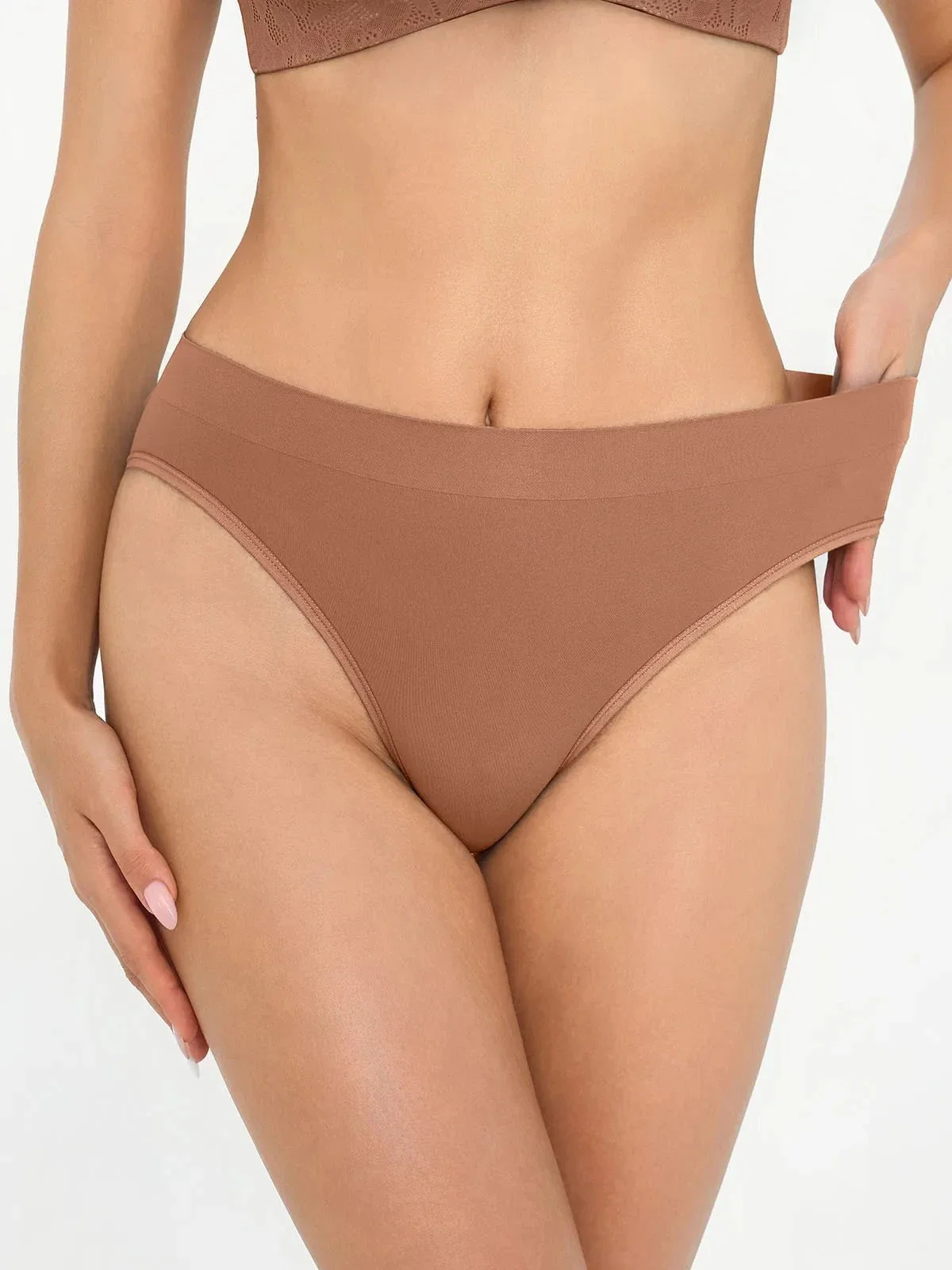 Seamless Ribbed-Waist Brief - Image 23