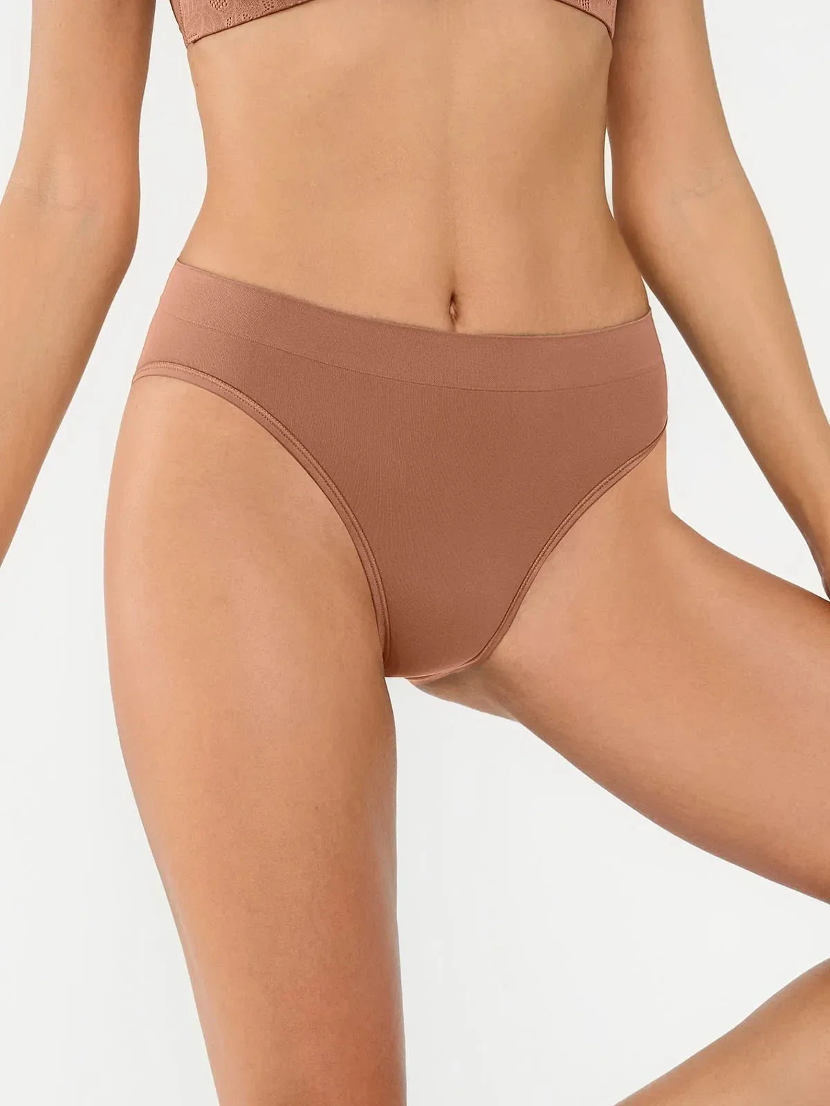 Seamless Ribbed-Waist Brief - Image 24