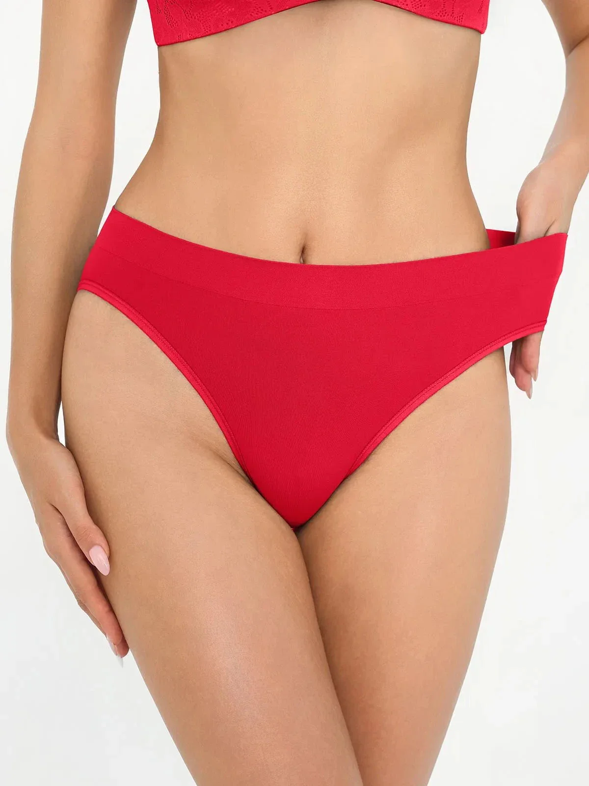 Seamless Ribbed-Waist Brief - Image 34