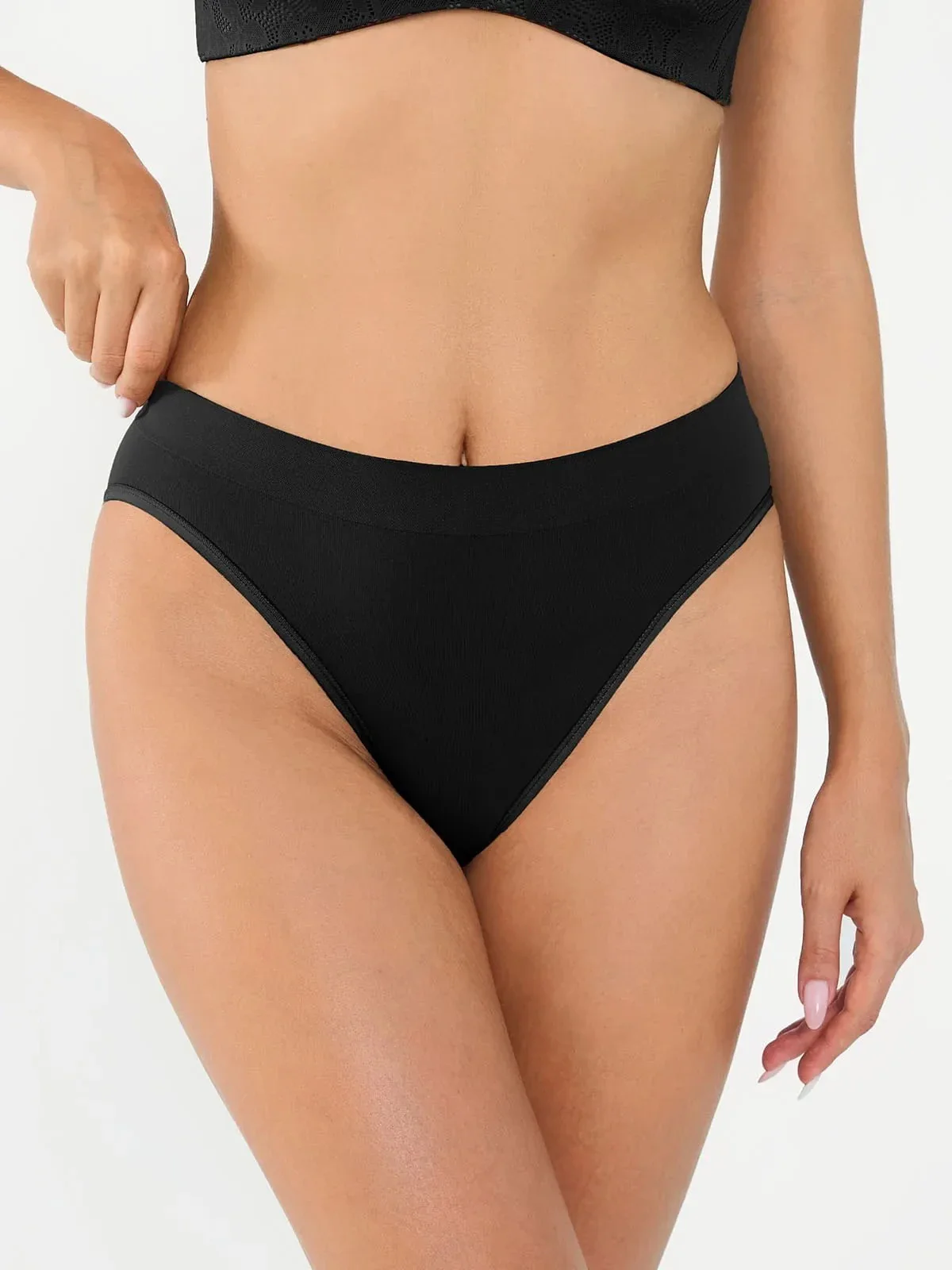 Seamless Ribbed-Waist Brief - Image 8