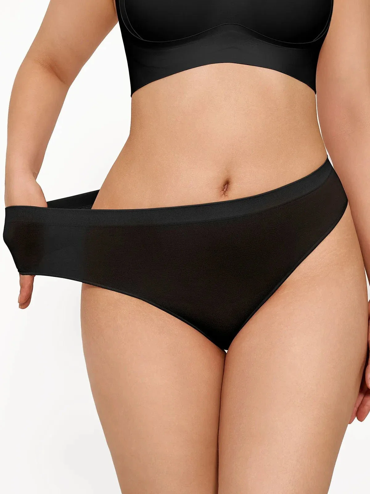 Seamless Solid Mid-Rise Thong Brief - Image 13