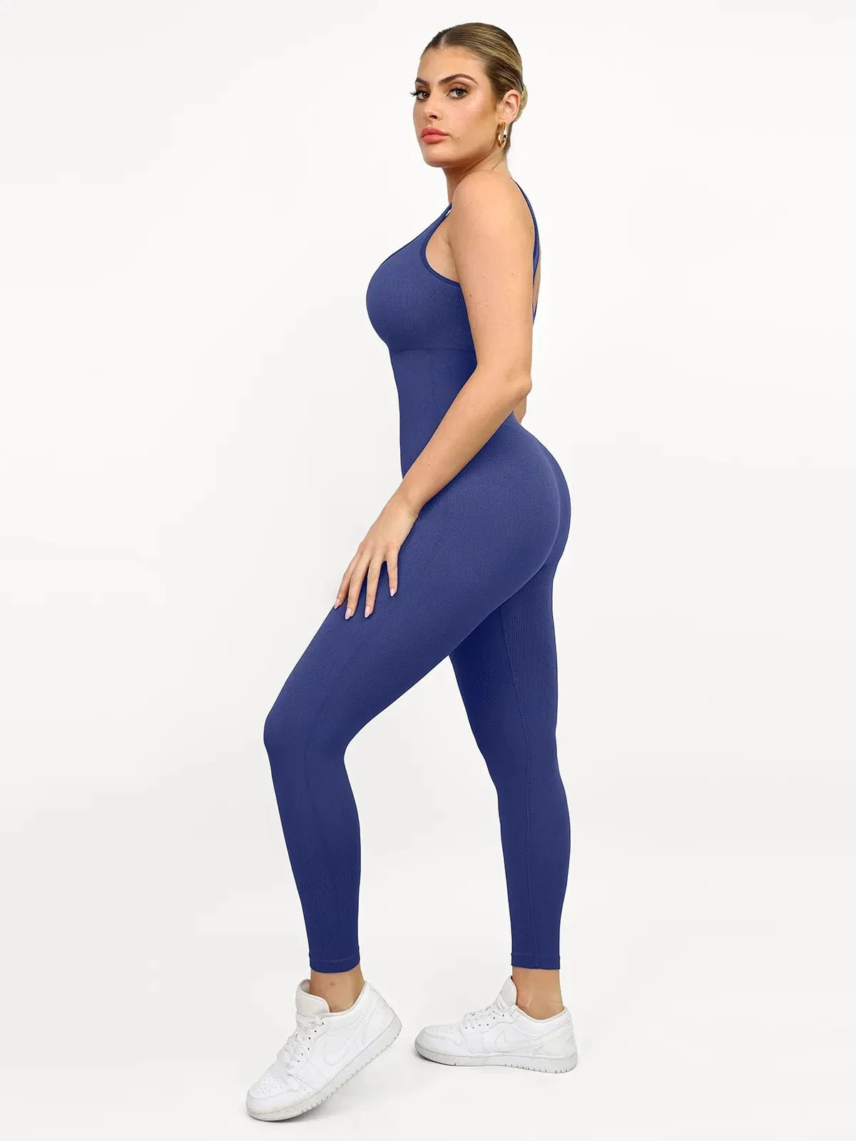 Shapewear Seamless Square Neck Tank Workout Jumpsuit - Image 39