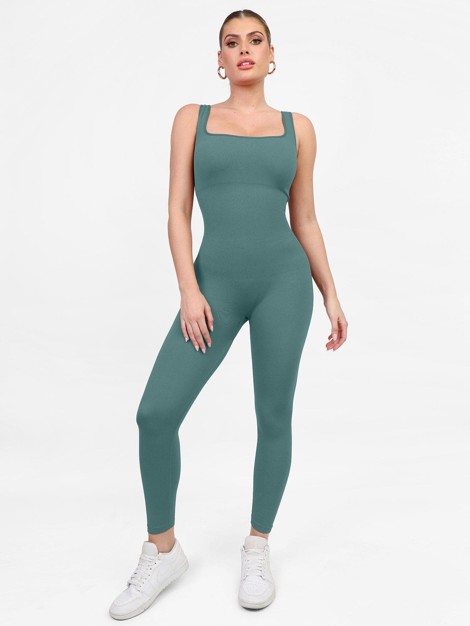 Shapewear Seamless Square Neck Workout Jumpsuit or Romper - Image 23