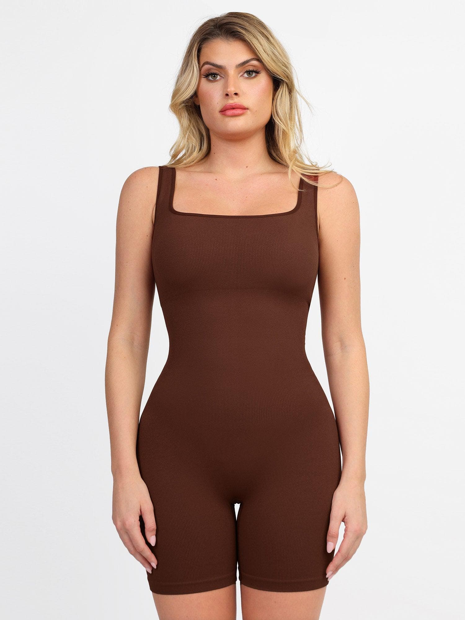 Shapewear Seamless Square Neck Workout Jumpsuit or Romper - Image 69