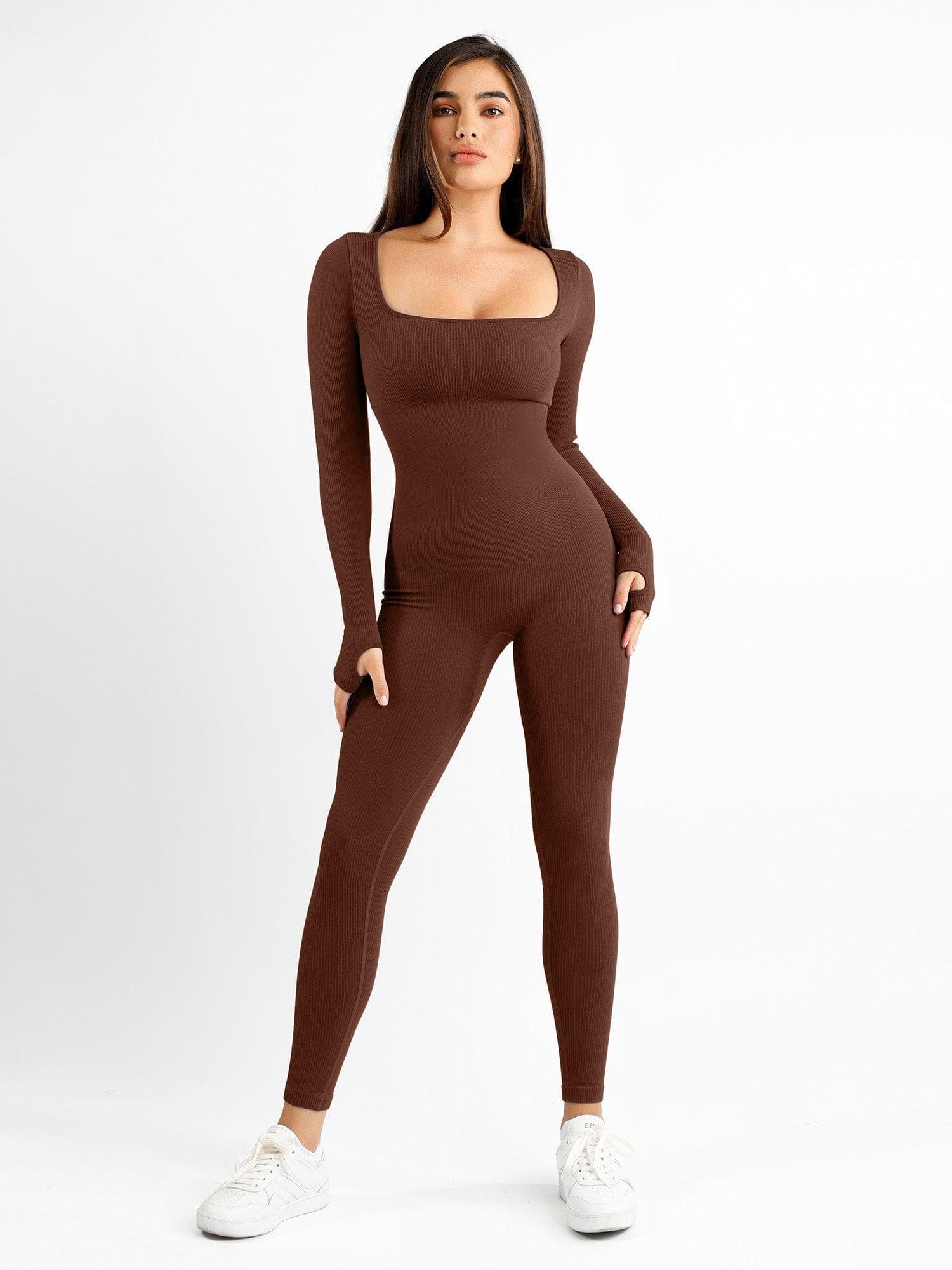 Shapewear Seamless Square Neck Workout Jumpsuit or Romper - Image 79