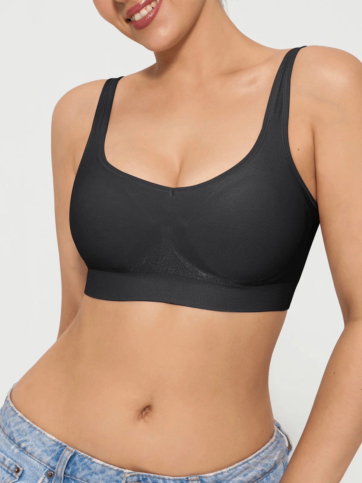Seamless Adjustable Wide-Strap Underwire-Free Smoothing Bra - Image 7