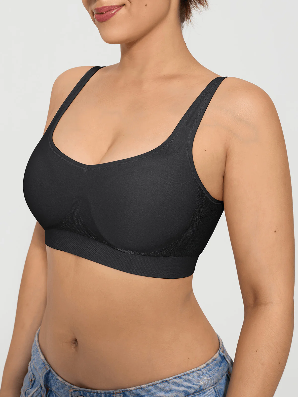 Seamless Adjustable Wide-Strap Underwire-Free Smoothing Bra - Image 8