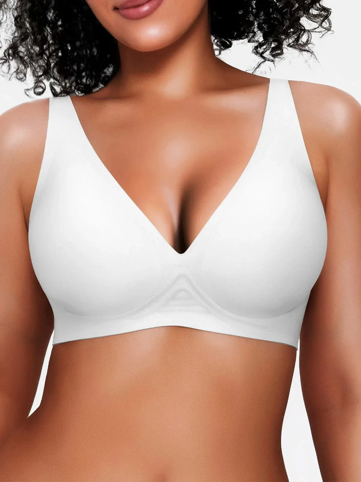 Seamless Wireless Jelly Comfort Plunge Bra - Image 26