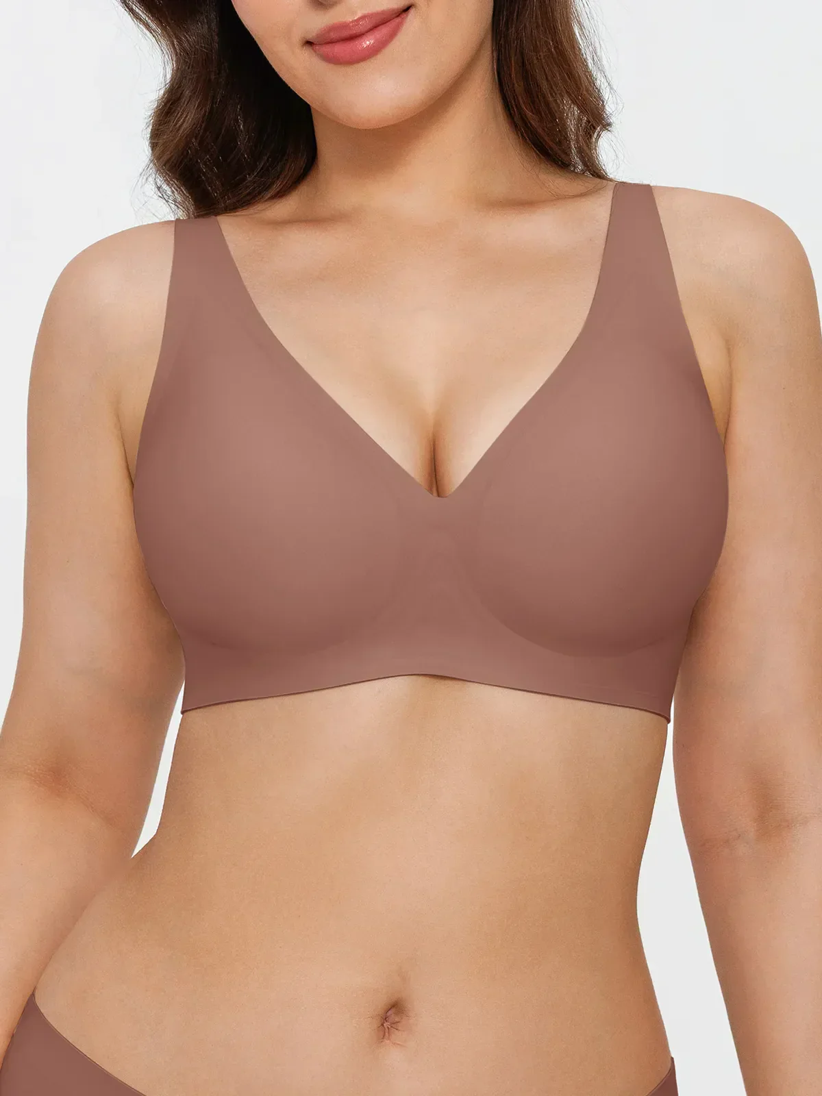 Seamless Wireless Jelly Comfort Plunge Bra - Image 30