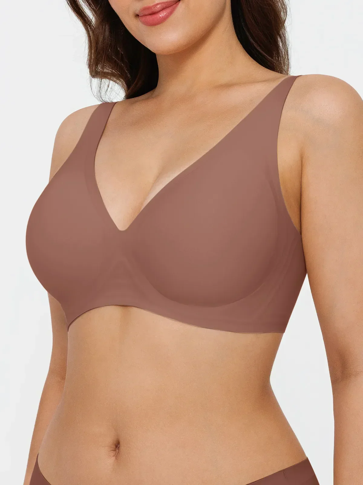 Seamless Wireless Jelly Comfort Plunge Bra - Image 31