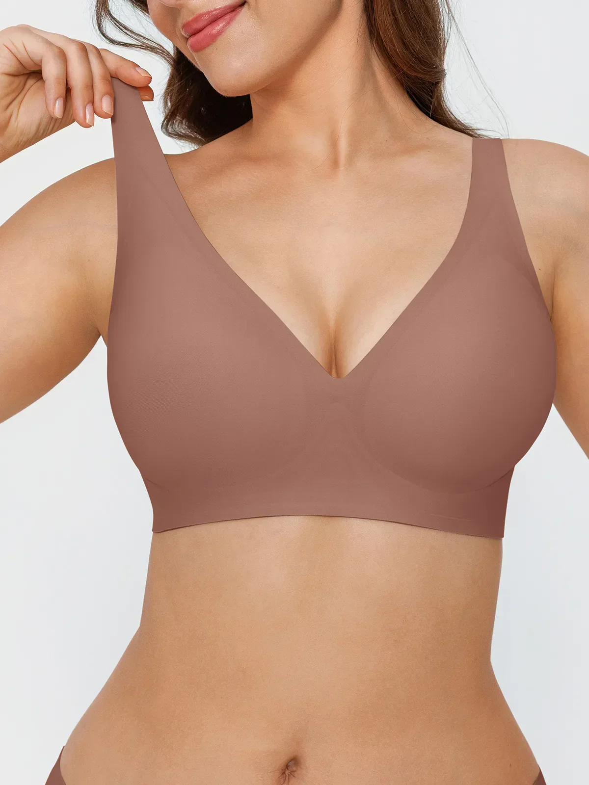Seamless Wireless Jelly Comfort Plunge Bra - Image 35