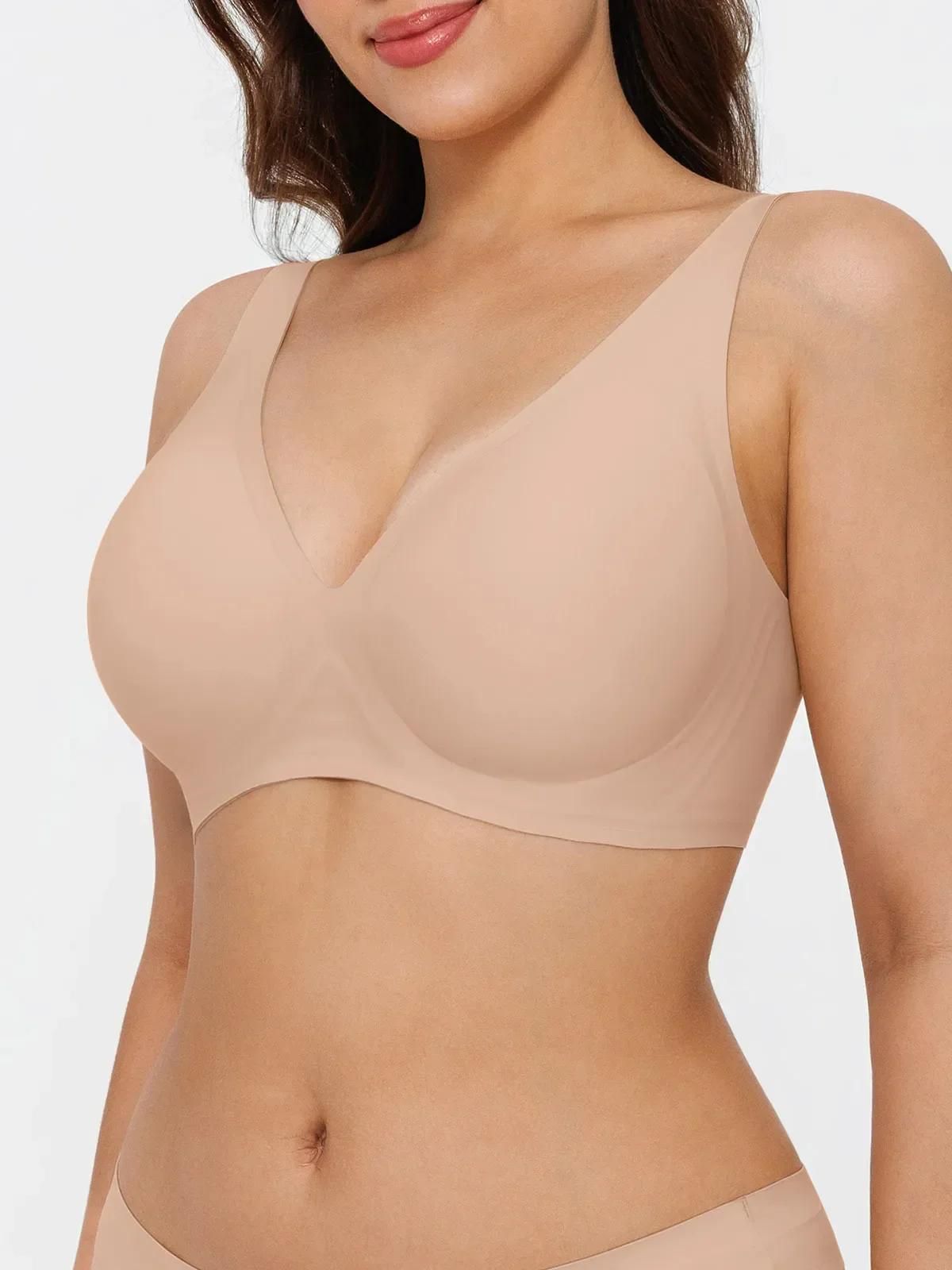 Seamless Wireless Jelly Comfort Plunge Bra - Image 45