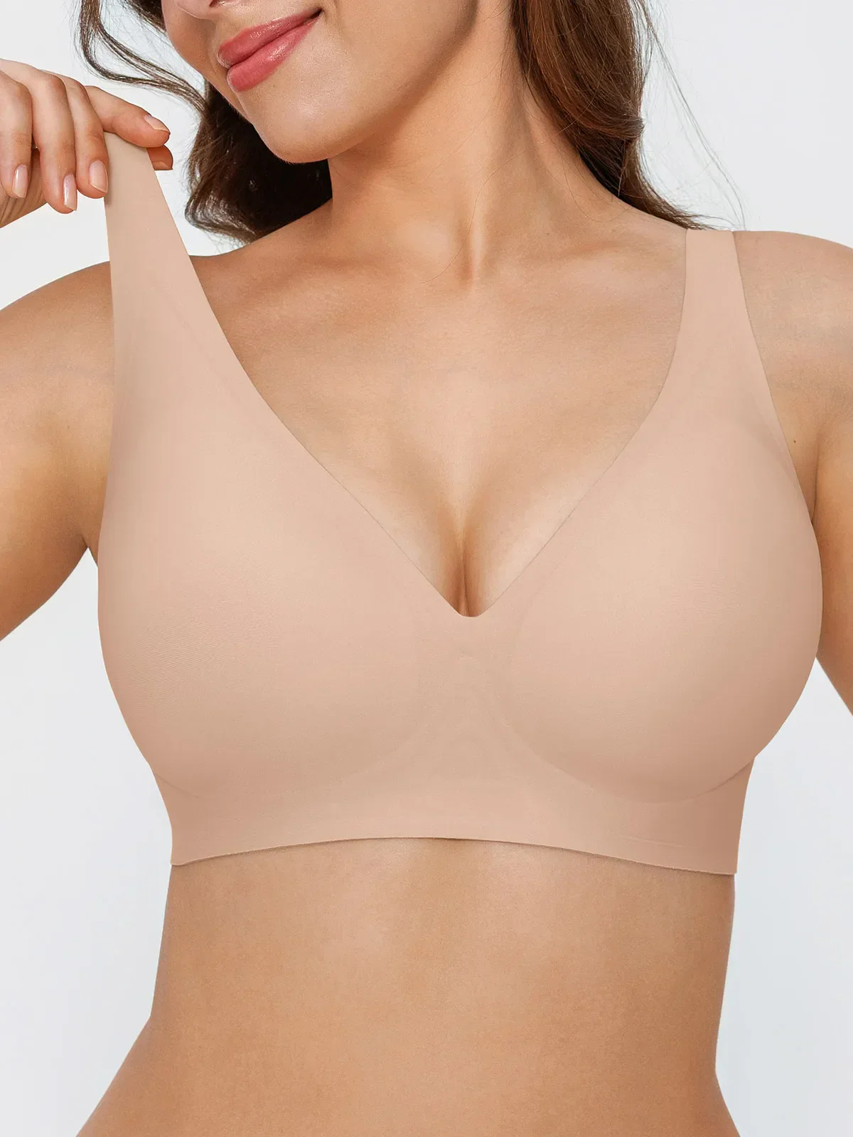 Seamless Wireless Jelly Comfort Plunge Bra - Image 49