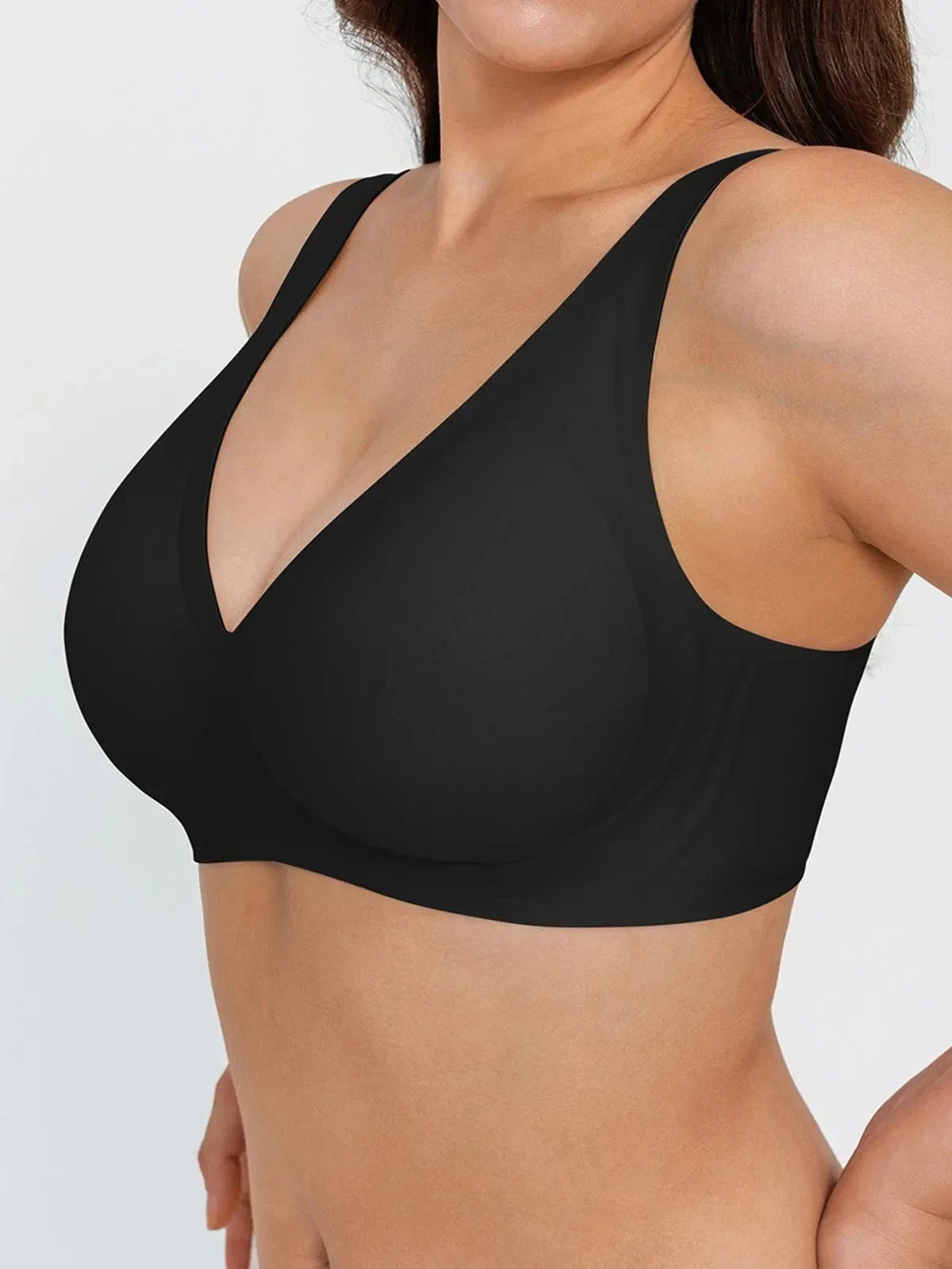Seamless Wireless Jelly Comfort Plunge Bra - Image 6