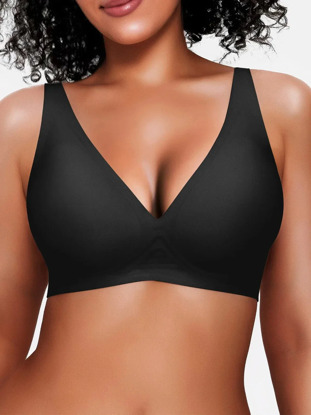 Seamless Wireless Jelly Comfort Plunge Bra - Image 7
