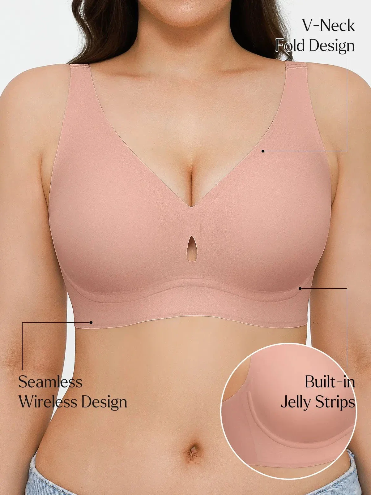 Seamless Wireless Jelly Contour Minimizer Support Bra - Image 24