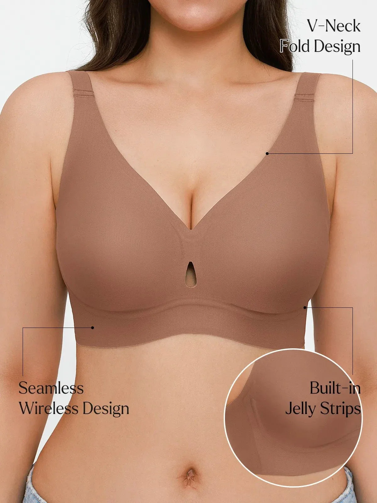 Seamless Wireless Jelly Contour Minimizer Support Bra - Image 30