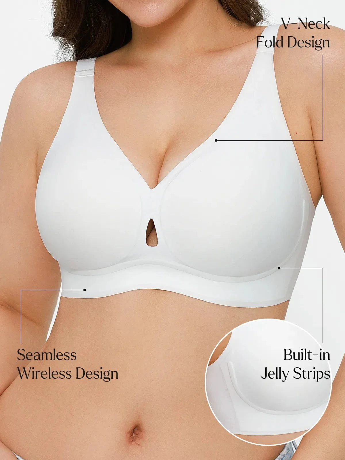 Seamless Wireless Jelly Contour Minimizer Support Bra - Image 36