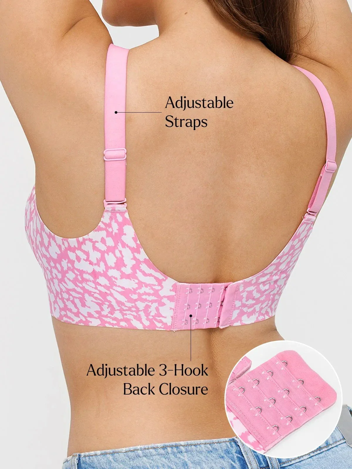 Seamless Wireless Jelly Leopard Contour Minimizer Support Bra - Image 28