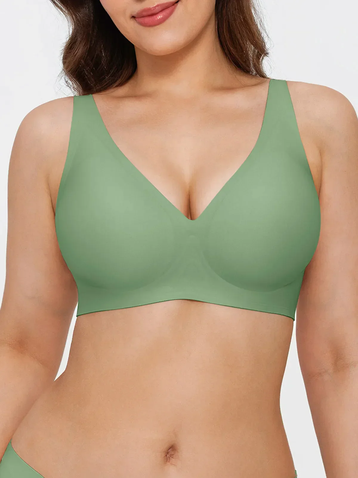 Seamless Wireless Jelly Comfort Plunge Bra - Image 51