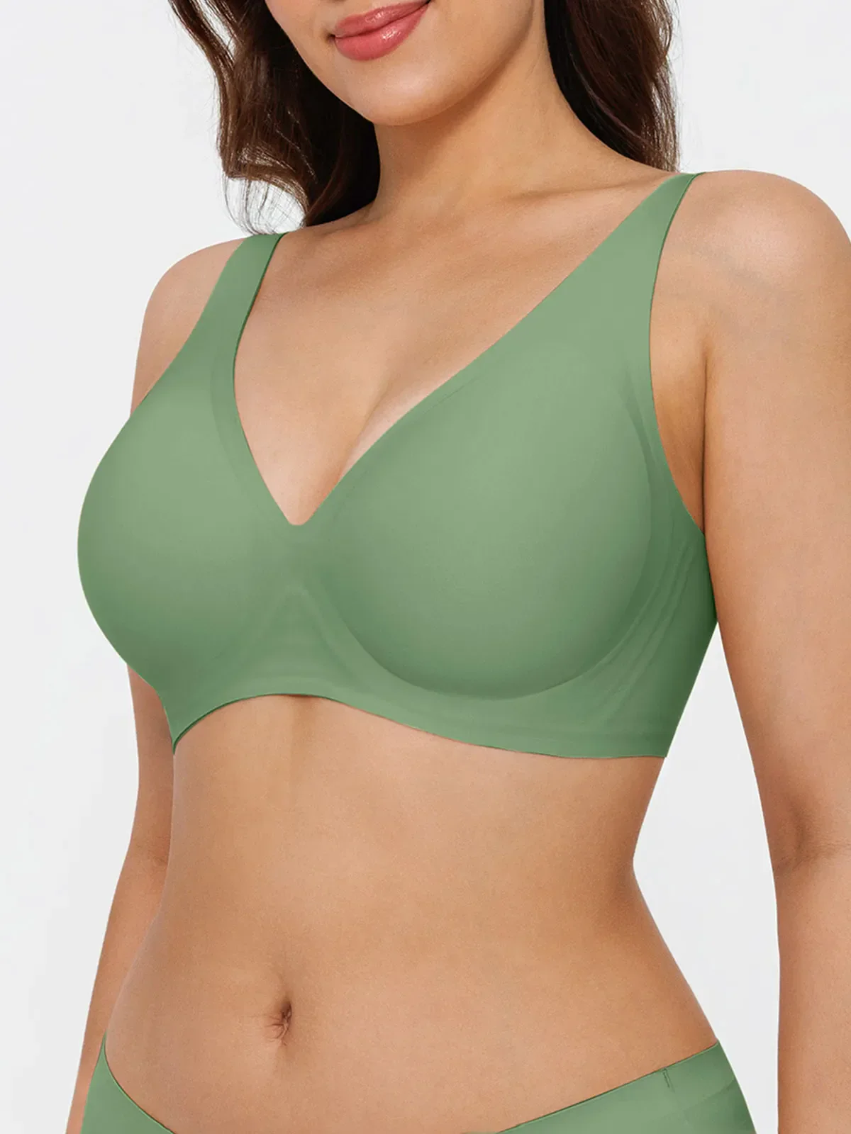Seamless Wireless Jelly Comfort Plunge Bra - Image 52