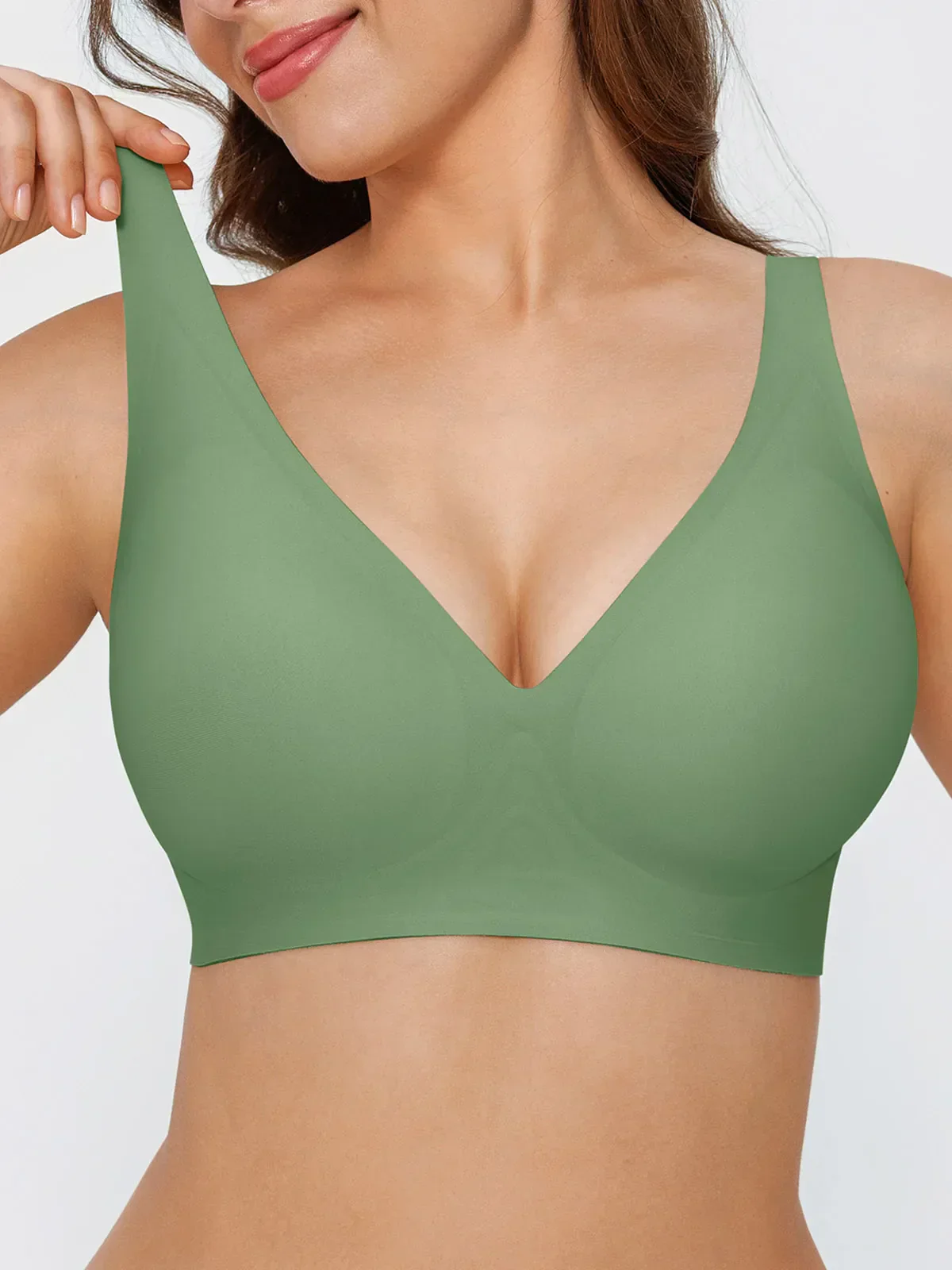 Seamless Wireless Jelly Comfort Plunge Bra - Image 56