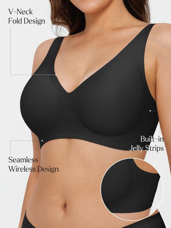Seamless Wireless Jelly Leopard Contour Minimizer Support Bra - Image 48