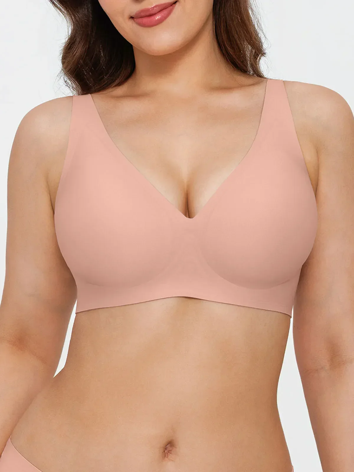 Seamless Wireless Jelly Comfort Plunge Bra - Image 16