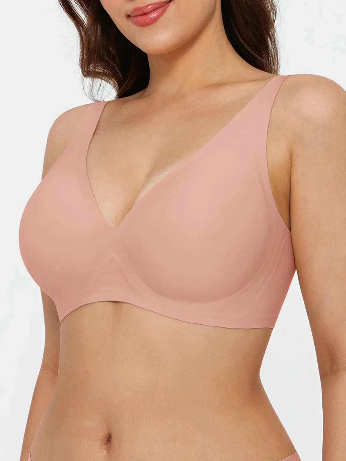 Seamless Wireless Jelly Comfort Plunge Bra - Image 17