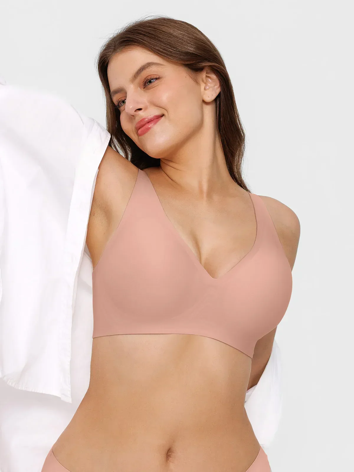 Seamless Wireless Jelly Comfort Plunge Bra - Image 22