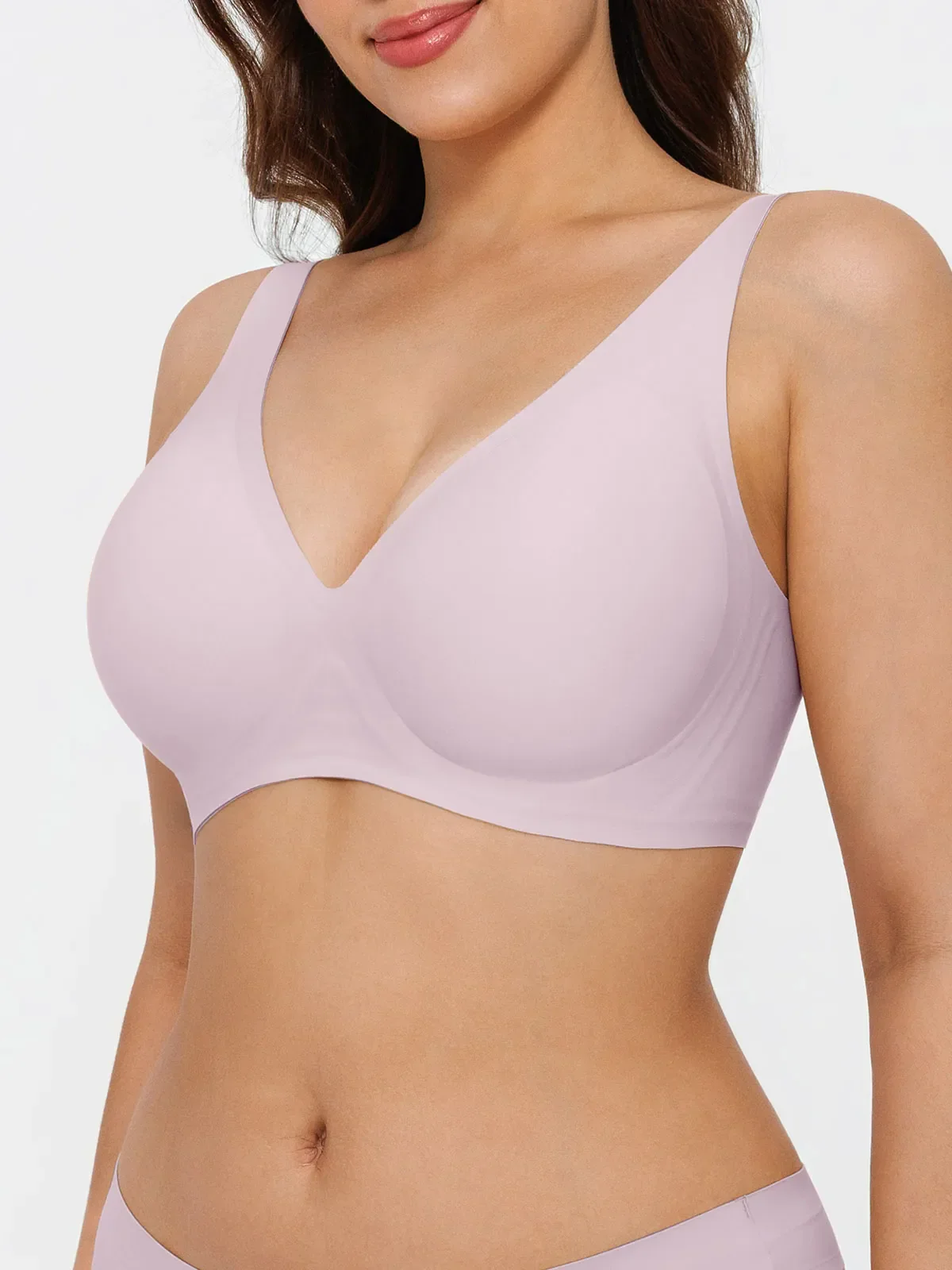 Seamless Wireless Jelly Comfort Plunge Bra - Image 38