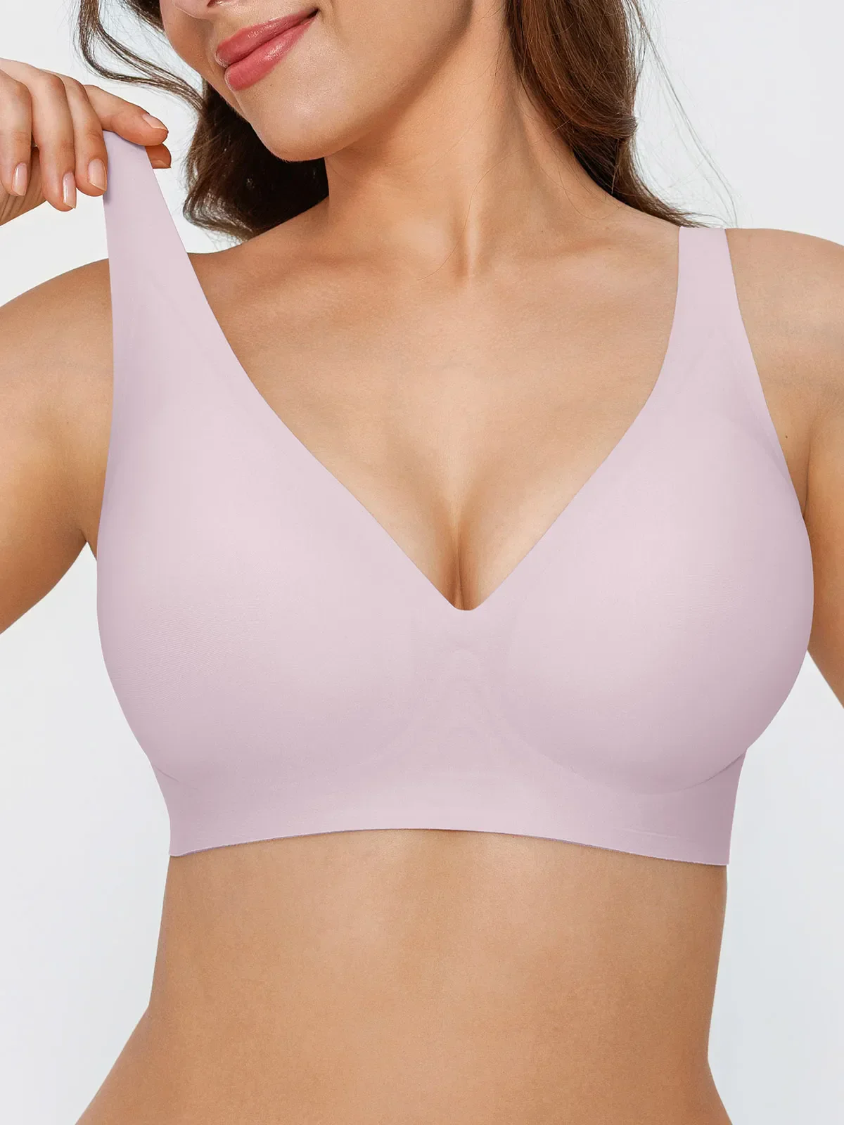 Seamless Wireless Jelly Comfort Plunge Bra - Image 42