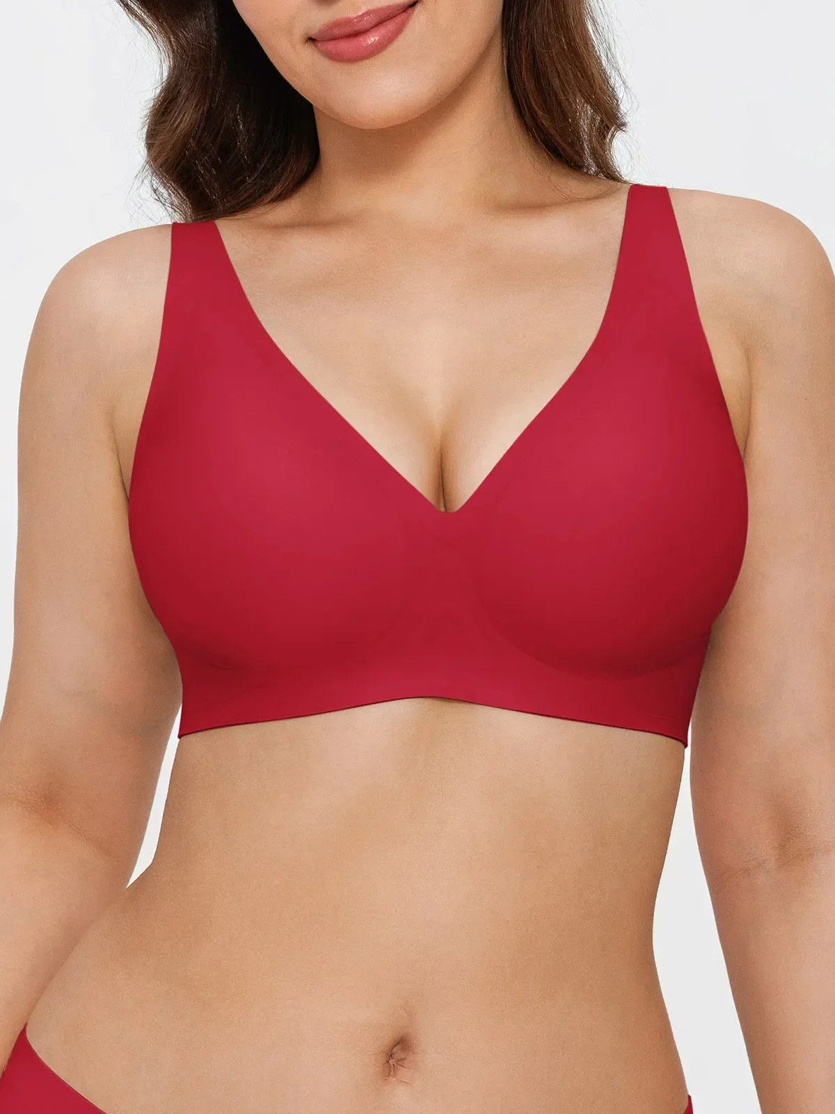 Seamless Wireless Jelly Comfort Plunge Bra - Image 58