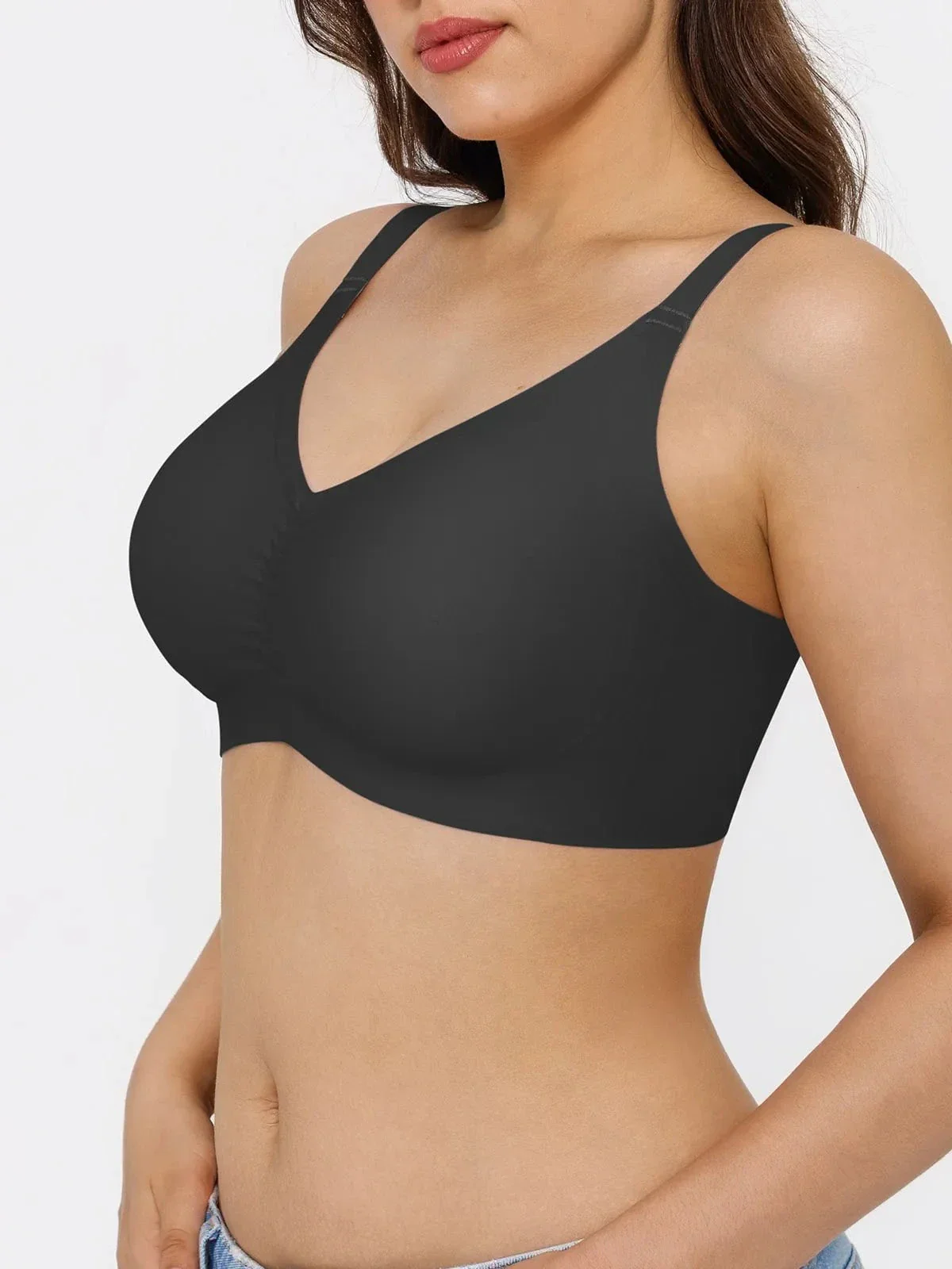 Seamless Wireless Ruched Comfort Minimizer Bra - Image 9