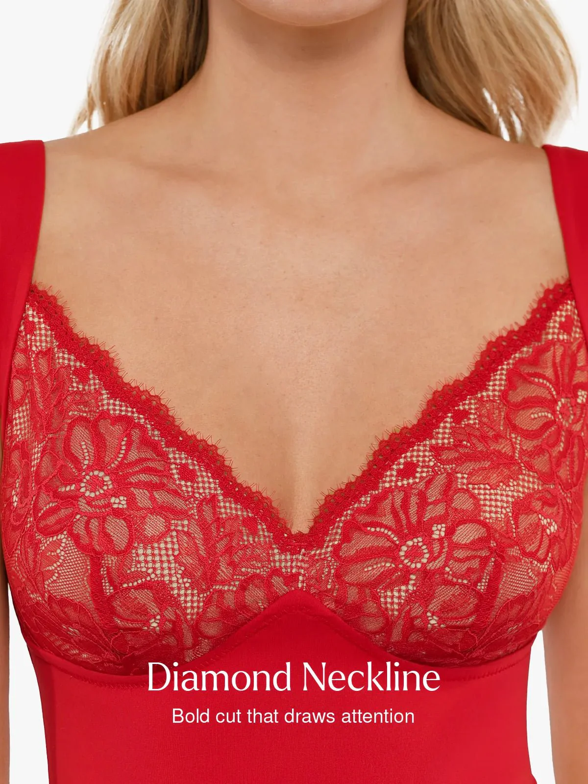 Sexy Shapewear Deep V Cap Sleeve Lace Bodysuit - Image 3