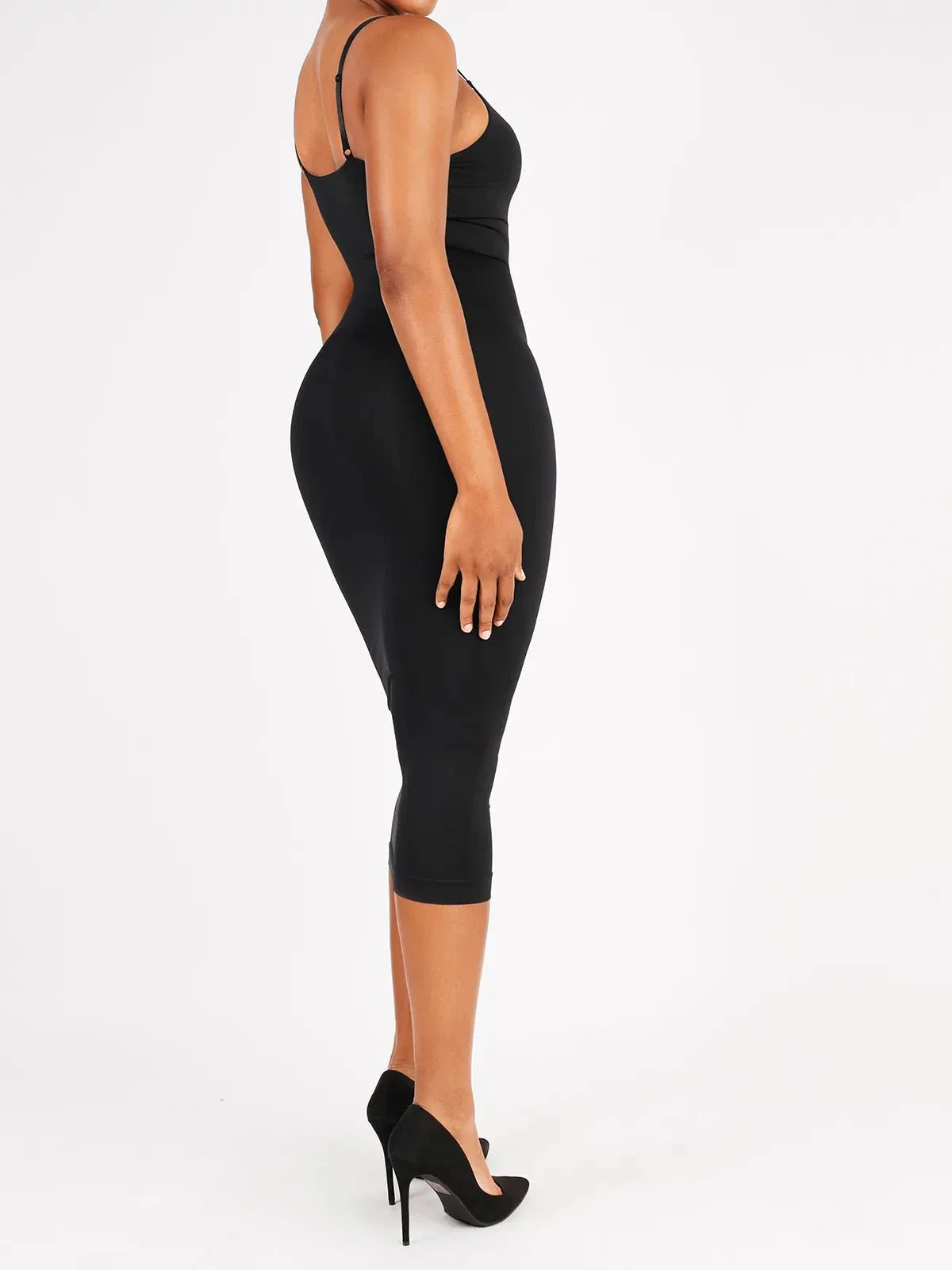 Shaper Eco-Friendly Spaghetti Strap V-Neck Seamless Dress - Image 10