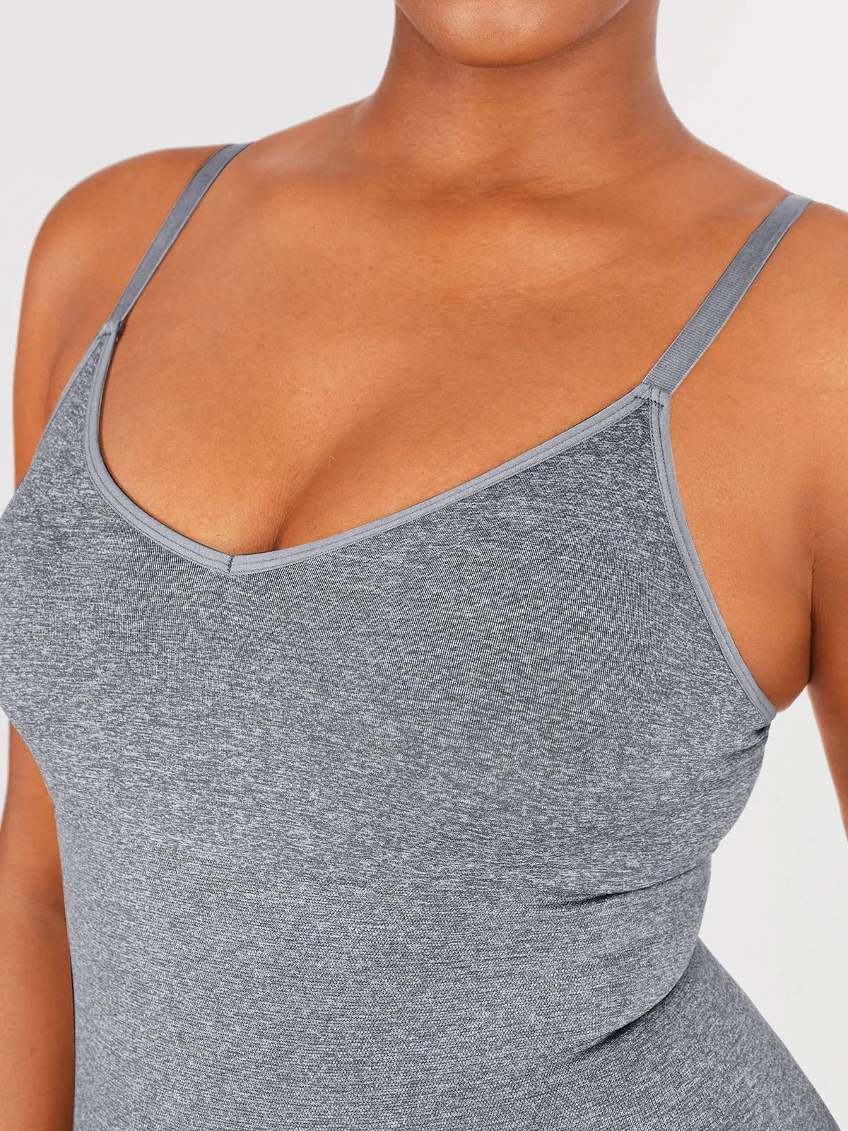 Shaper Eco-Friendly Spaghetti Strap V-Neck Seamless Dress - Image 6