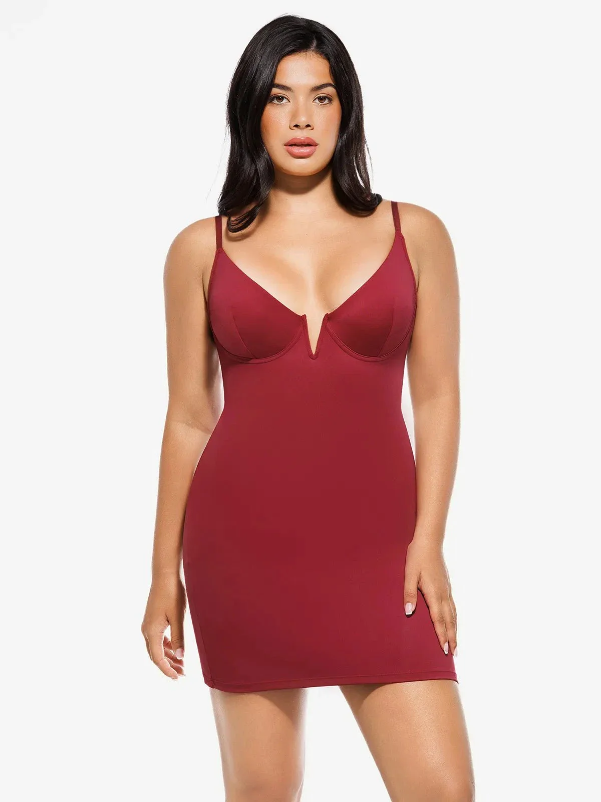 Shapewear 2-in-1 Lace Overlay Sculpting Dress - Image 36