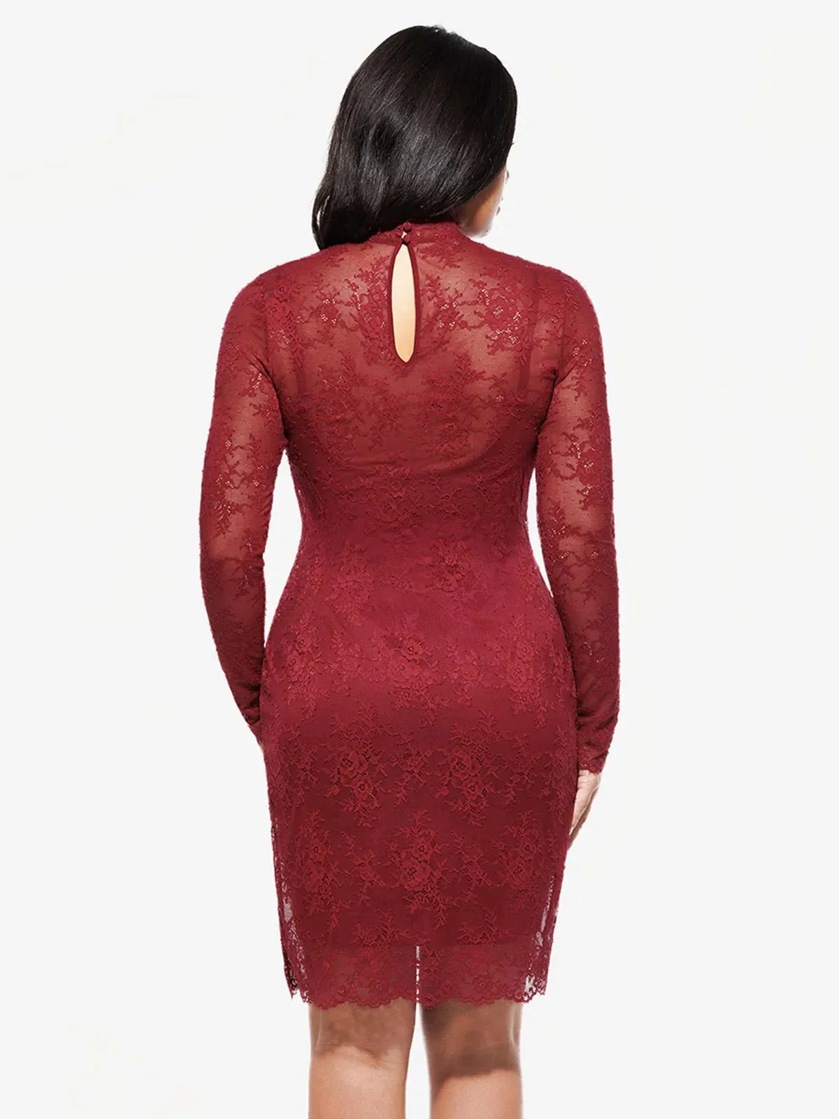 Shapewear 2-in-1 Lace Overlay Sculpting Dress - Image 39