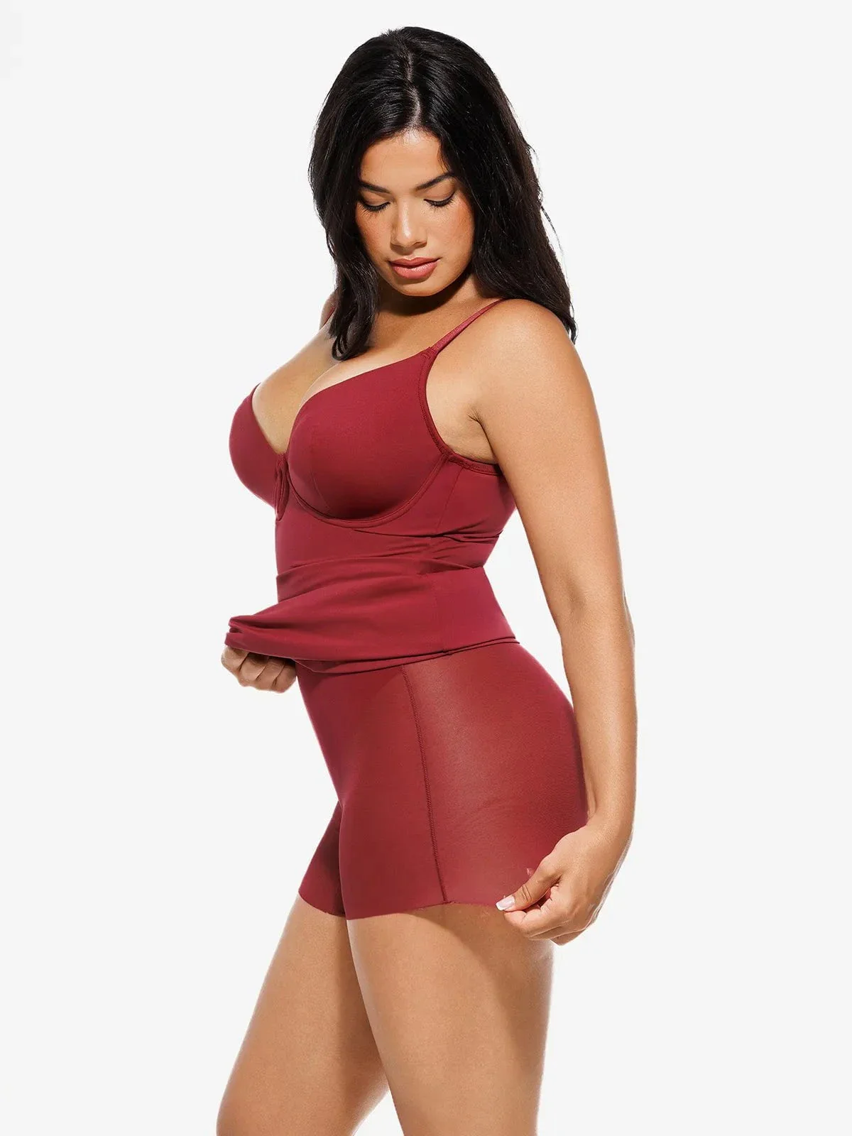 Shapewear 2-in-1 Lace Overlay Sculpting Dress - Image 48