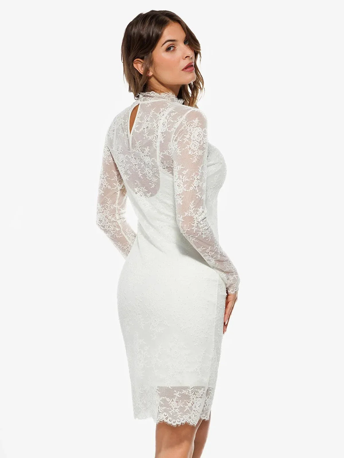 Shapewear 2-in-1 Lace Overlay Sculpting Dress - Image 5