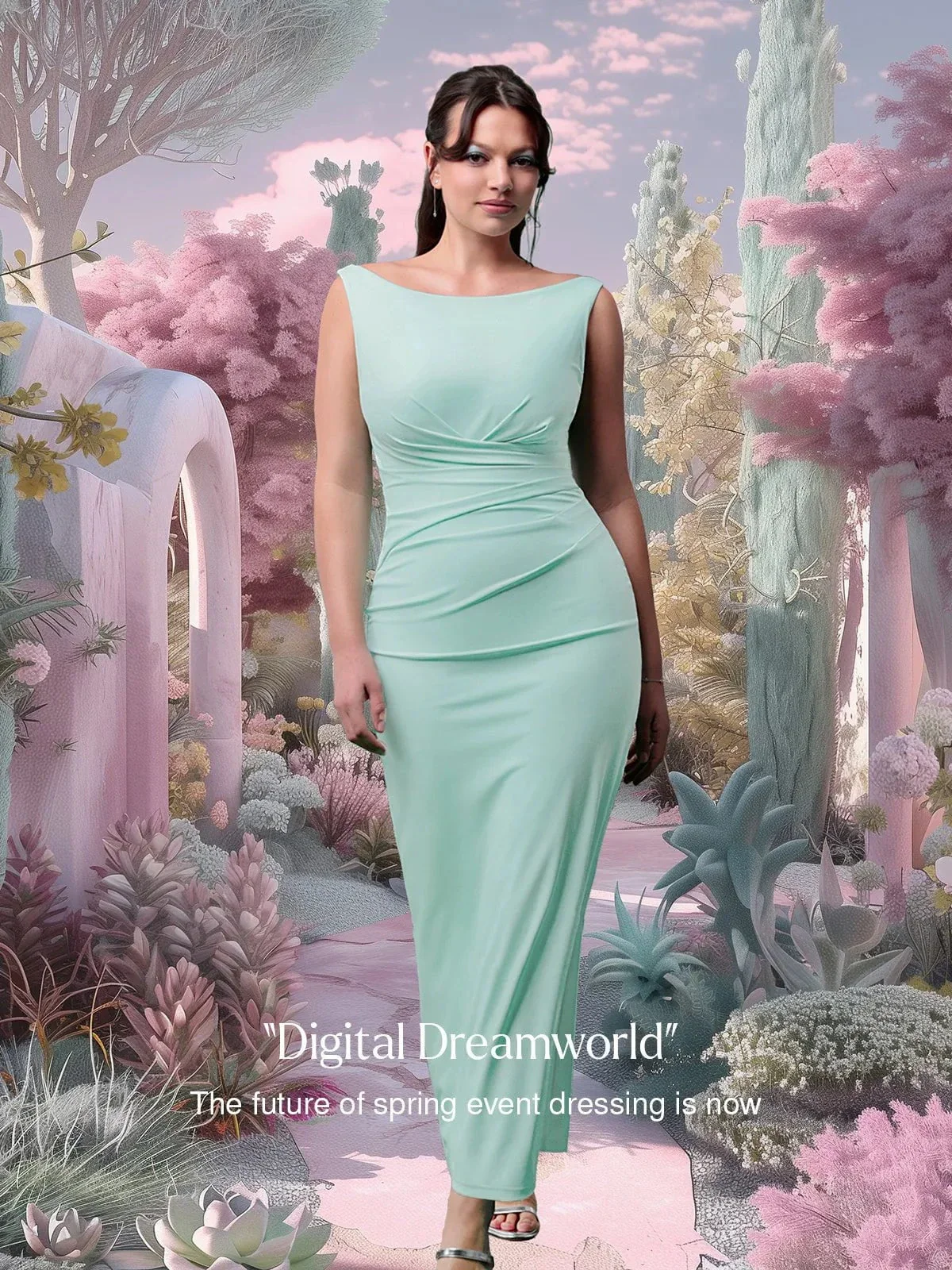 Shapewear Boatneck Draped Sculpting Maxi Dress - Image 14