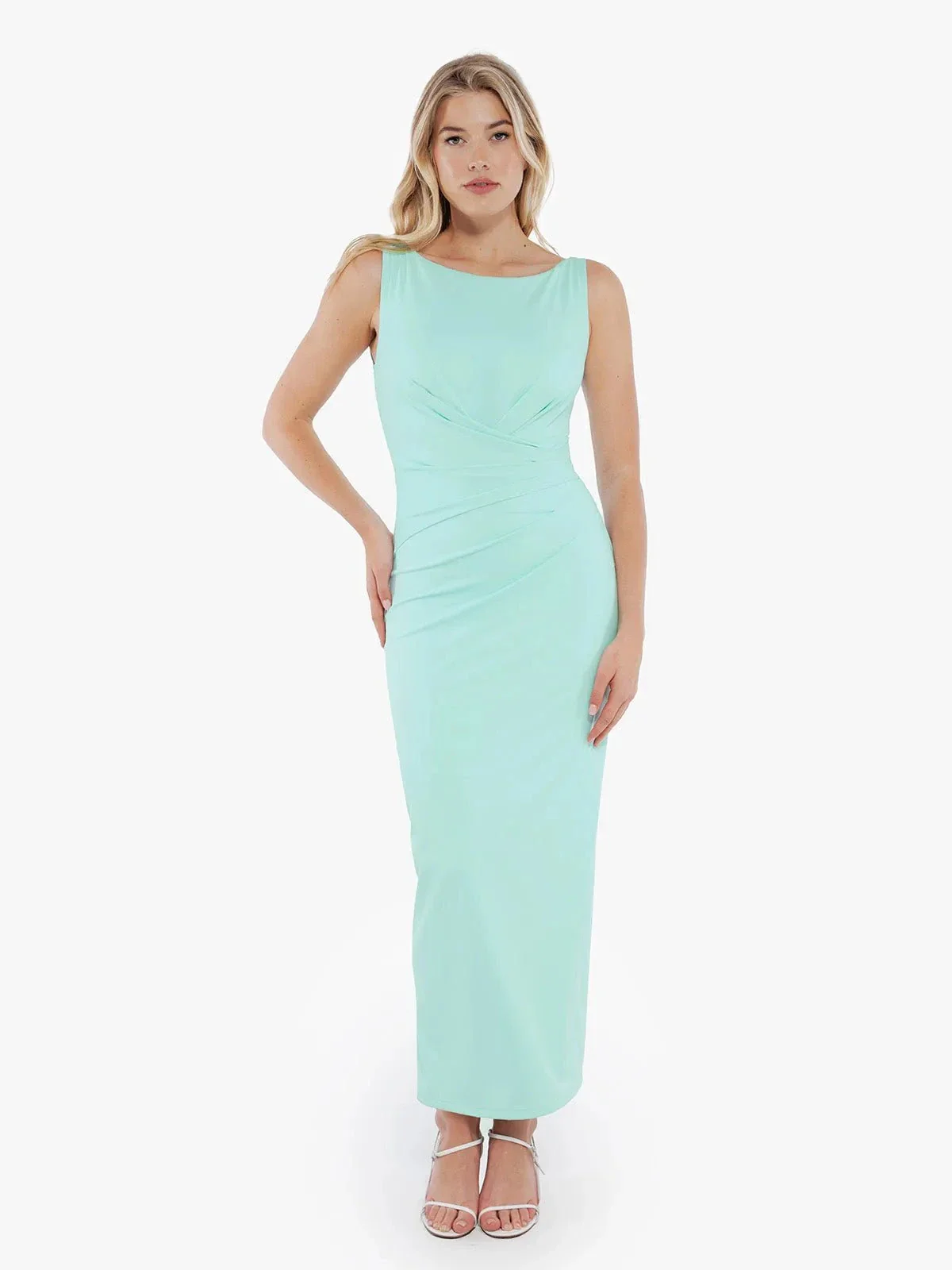 Shapewear Boatneck Draped Sculpting Maxi Dress - Image 18