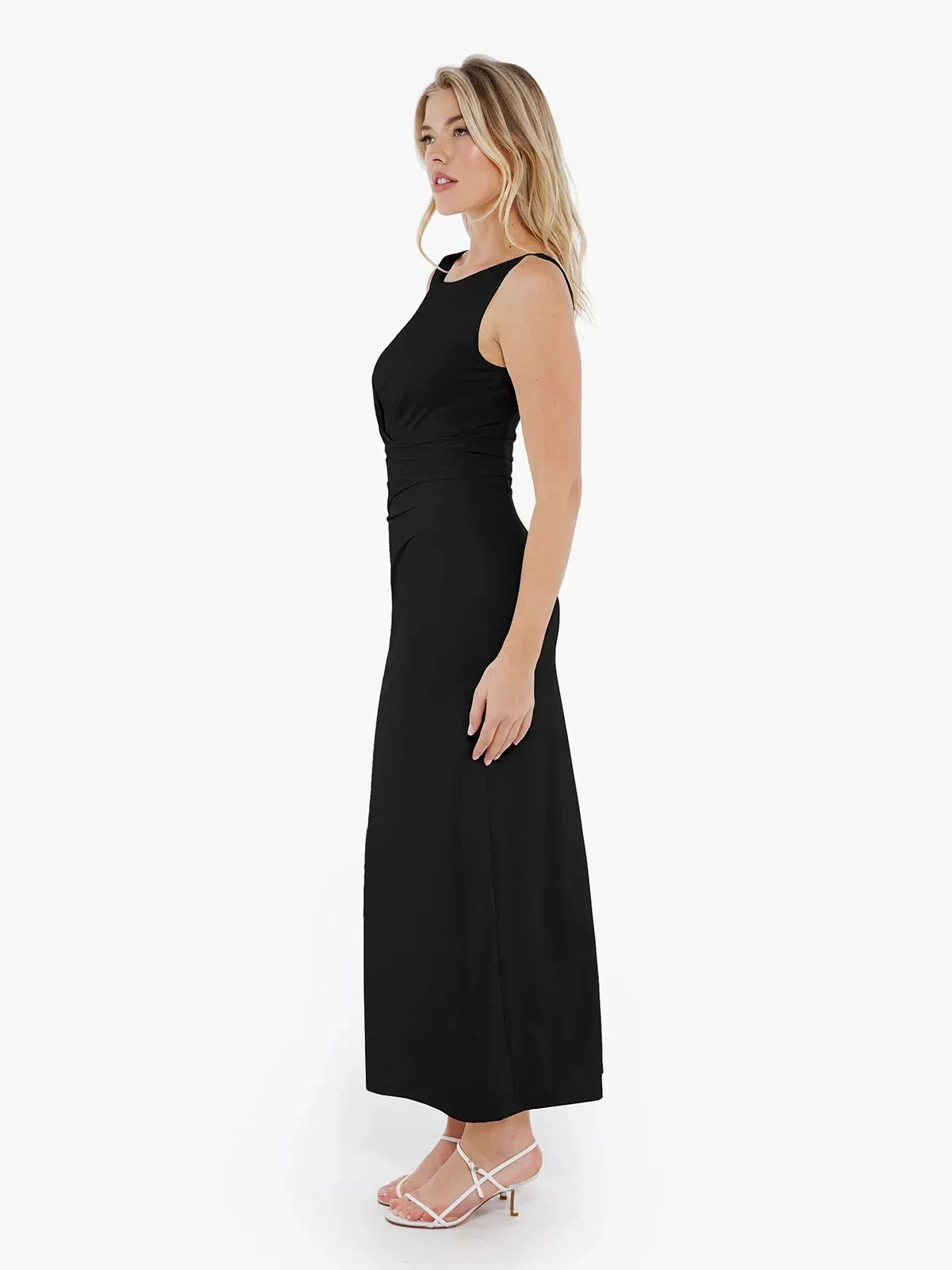 Shapewear Boatneck Draped Sculpting Maxi Dress - Image 22