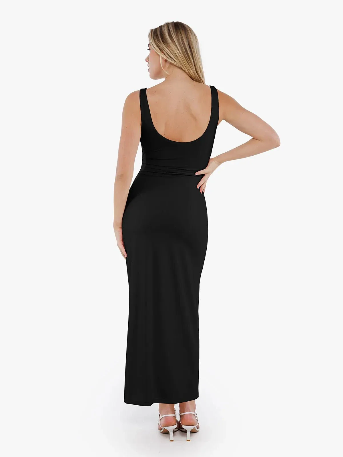 Shapewear Boatneck Draped Sculpting Maxi Dress - Image 23