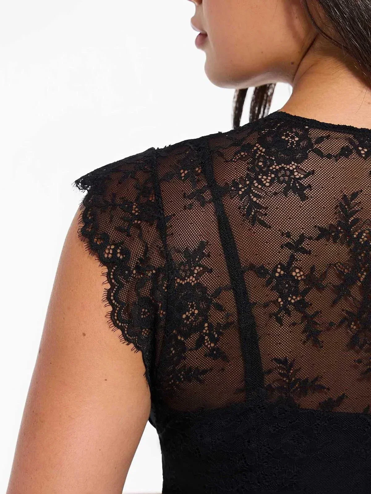 Shapewear Boho Floral Lace Front Slit Maxi Dress - Image 44