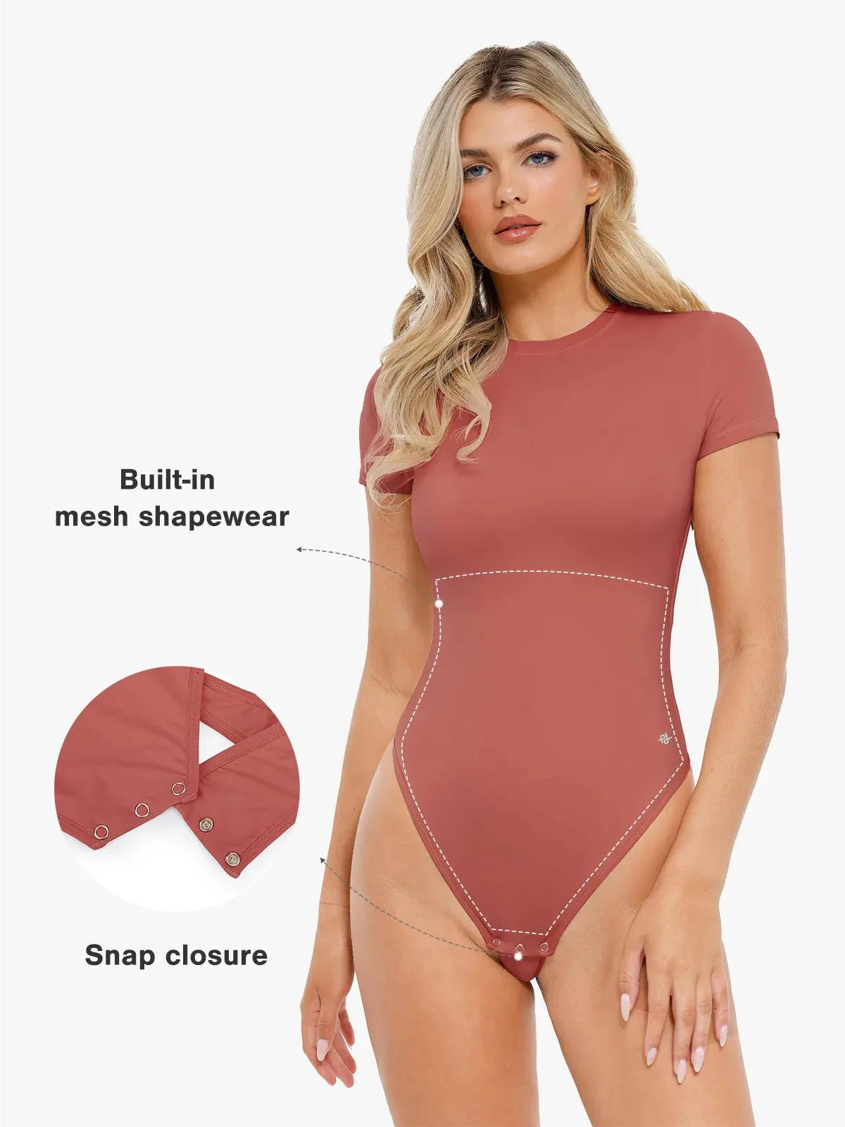 Shapewear Cloudsense Short Sleeve Crew-Neck Bodysuit - Image 14